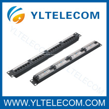 1U 19 pulgadas 24port(4*6) Patch Panel tipo etiqueta Cat.5e y Cat.6